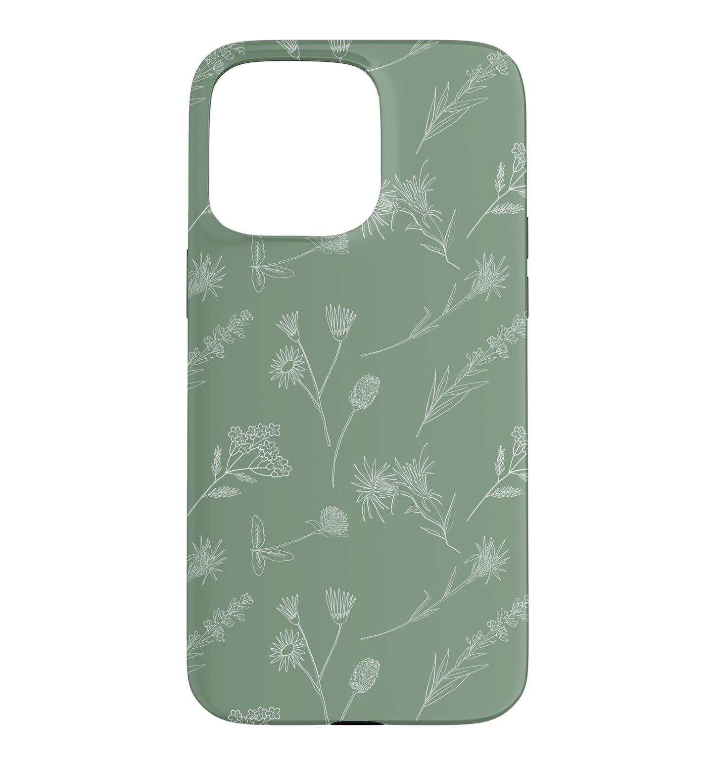 Leaves Botanical Plant Line Art Sage green Wildflower Floral Case for iPhone 16 Pro Max