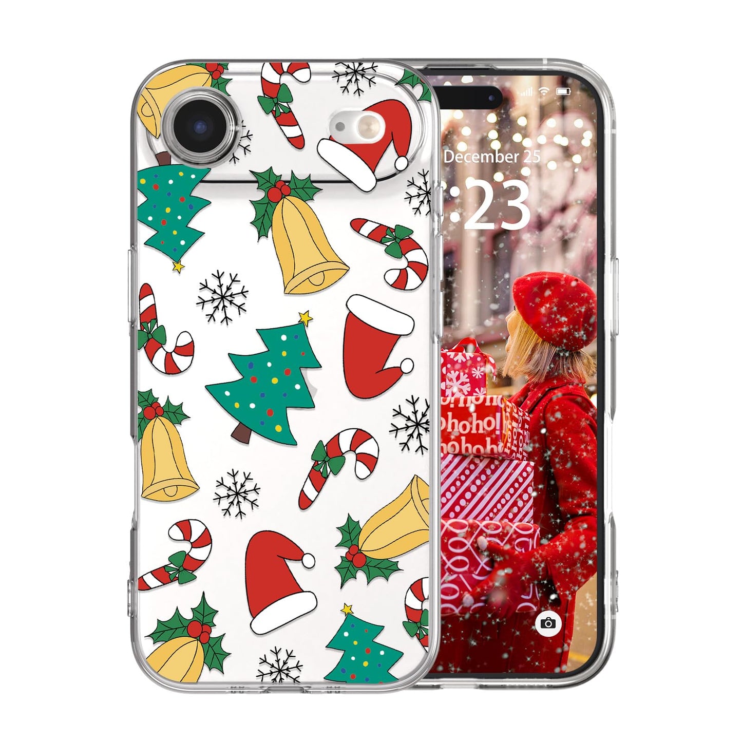 for iPhone 16 Christmas Case Cute Xmas Tree Clear - Gingerbread Man | Xmas Santa Girly Women Girls Kids Snowflakes Candy Winter Holiday Festival Gifts Trendy Soft Protective Cover