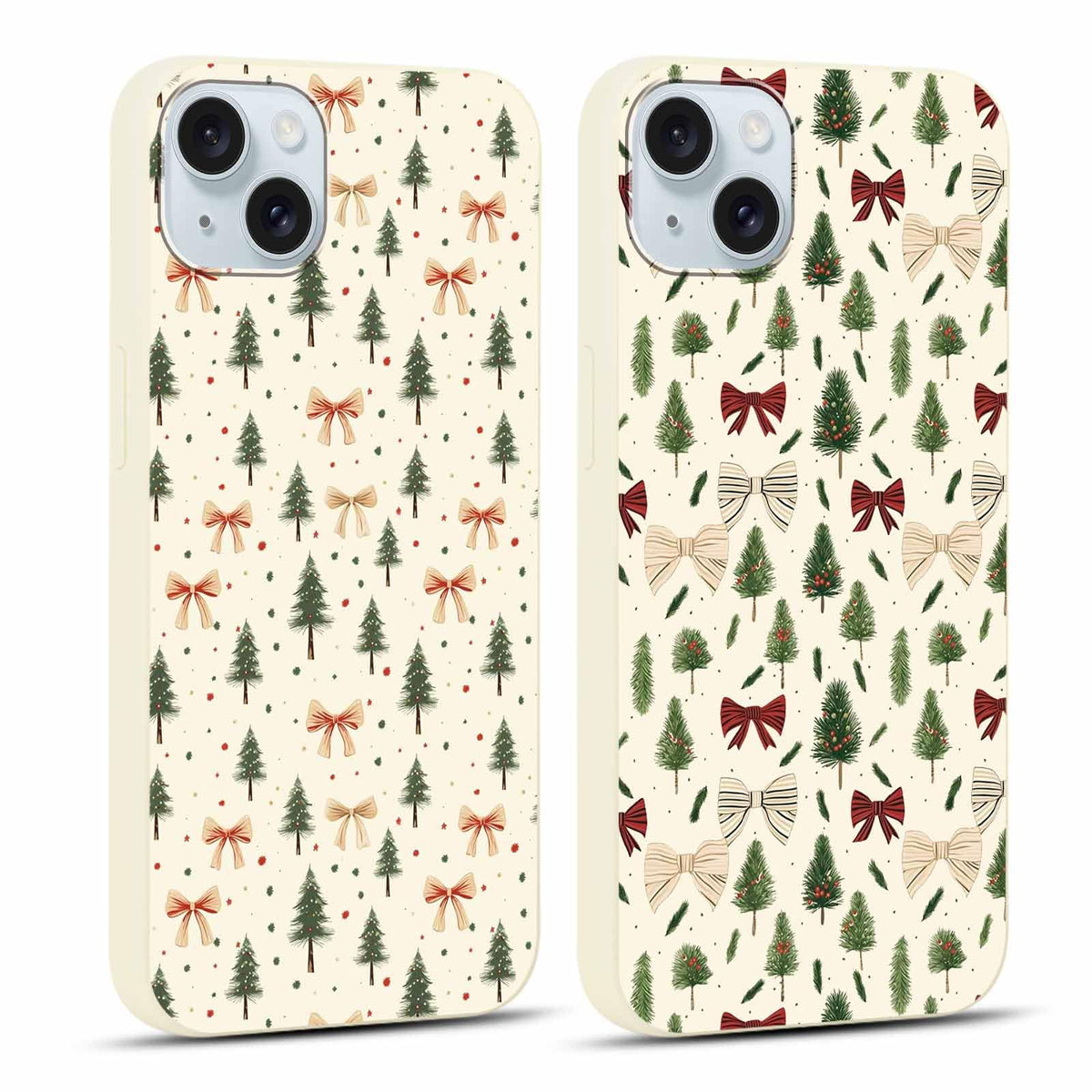 2 Pack Merry Christmas Phone Case for iPhone 16 6.1", Cute Xmas Christmas Tree Pattern Case with Candy Design Christmas Decorations Gifts Shockproof Soft Silicone Cover for Girl Women