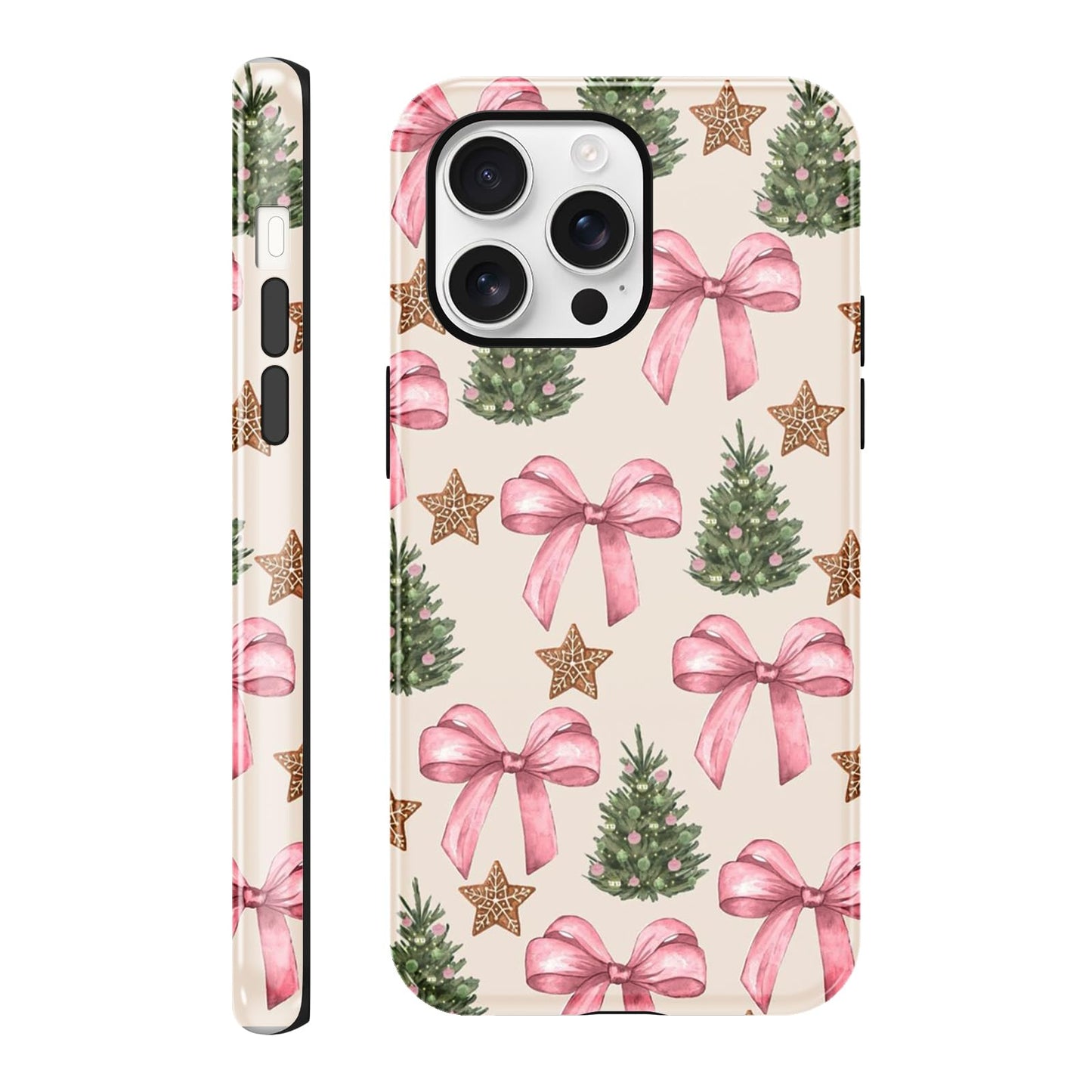 Merry Christmas Phone Case for iPhone 13/14, Cute Case with Candy Gingerbread Man Pattern, Hybrid Durable Shockproof Soft Silicone Cover for Girl Women Men Boys