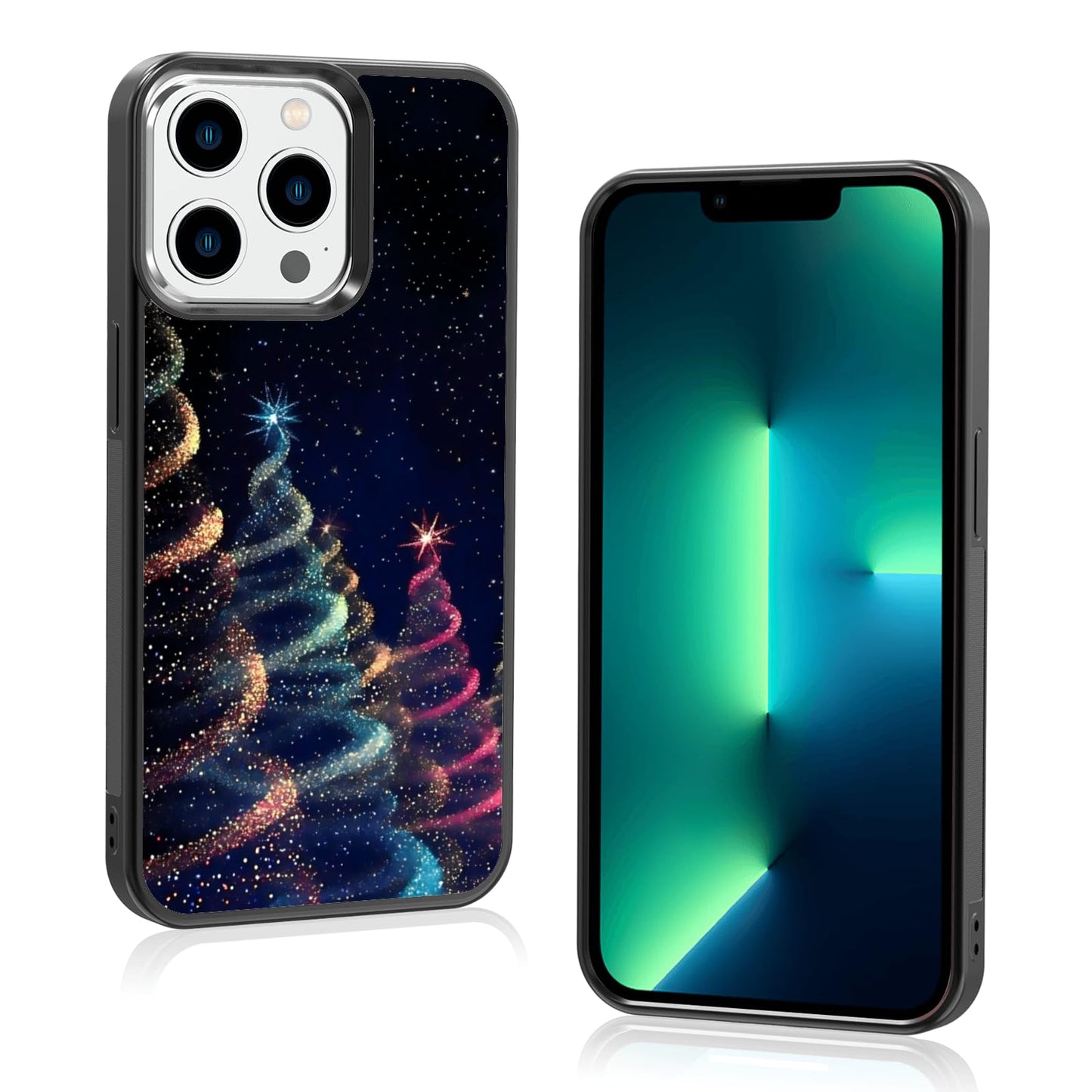 Cute Christmas Tree Bow Phone Case: Kawaii Winter Non-Slip Design Compatible with iPhone 13./14 Case for Women & Girl（14）