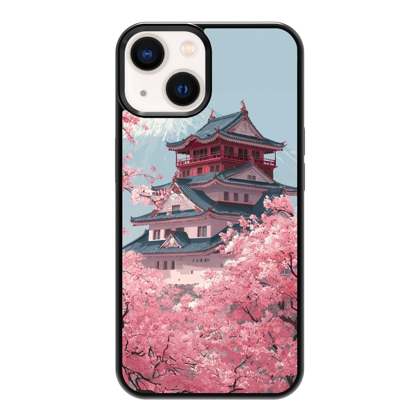Dark Botanical Wildflower Forest Green Leaf White Blossom Nature Art Phone Case, Shockproof Protective Cover for iPhone 11 12 13 14 15 16 17 Pro Max Plus Mini XR 7 8 SE