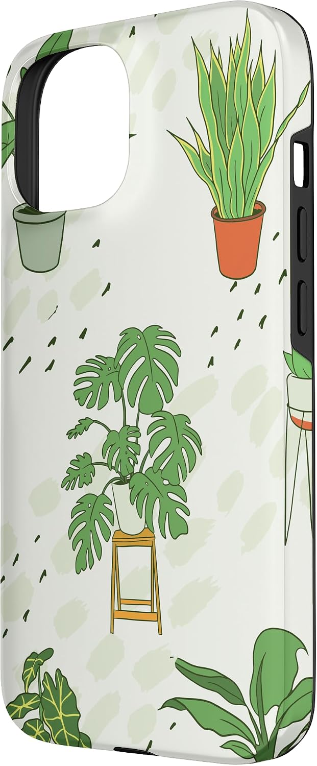 Monstera plant Houseplant Illustrations | Boho Nature Leaf Case for iPhone 15