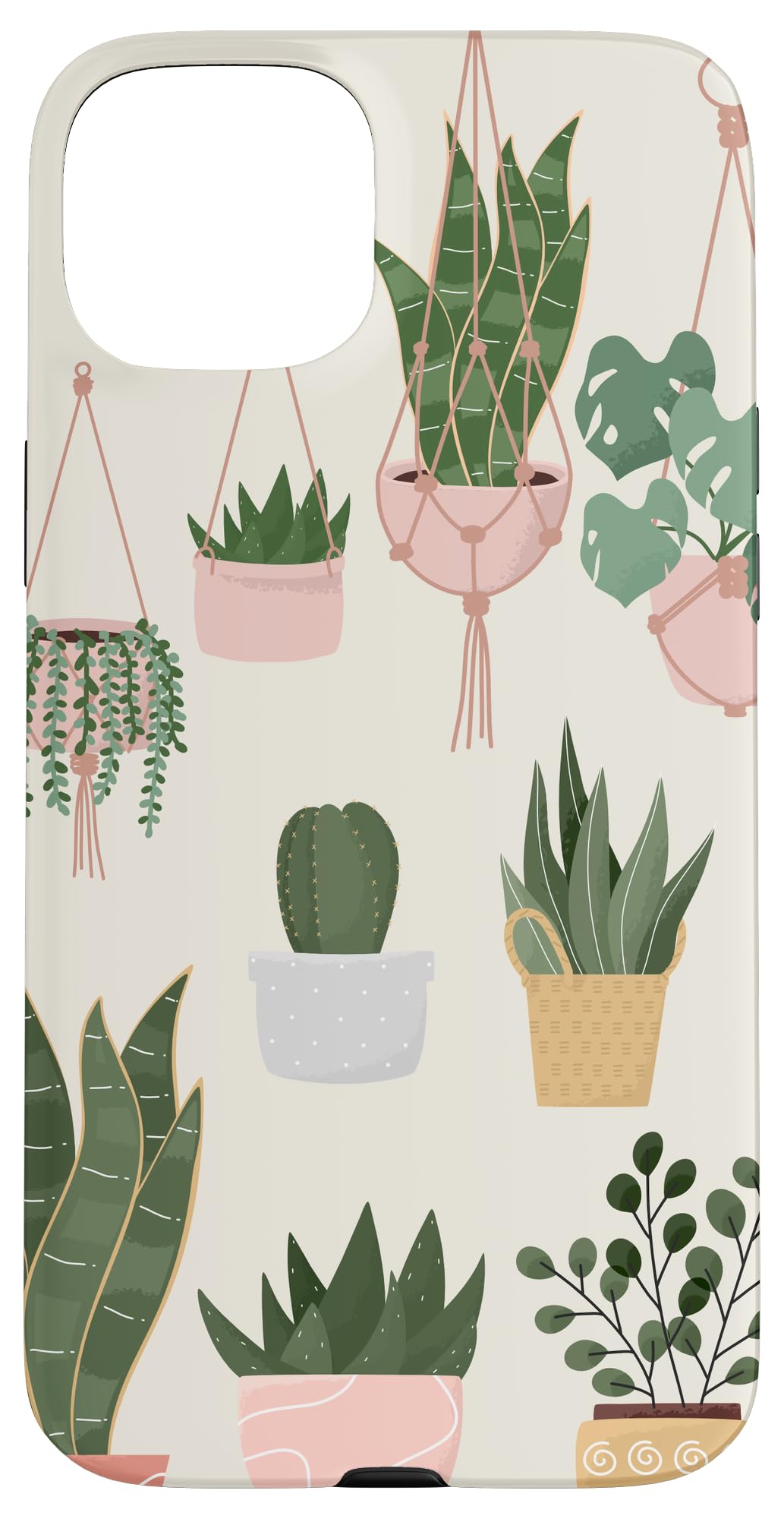 Boho Indoor and Outdoor Plant Illustrations Nature Art Phone Case for iPhone 15 Pro Max