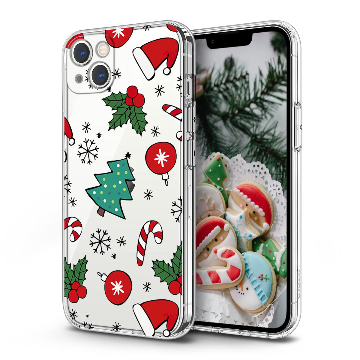 Newseego for iPhone 16 Case, Cute Red Car Pattern Merry Christmas Phone Case for Women Girls Children Anti-Yellow Soft TPU Bumper Shockproof Protective Cover for iPhone 16