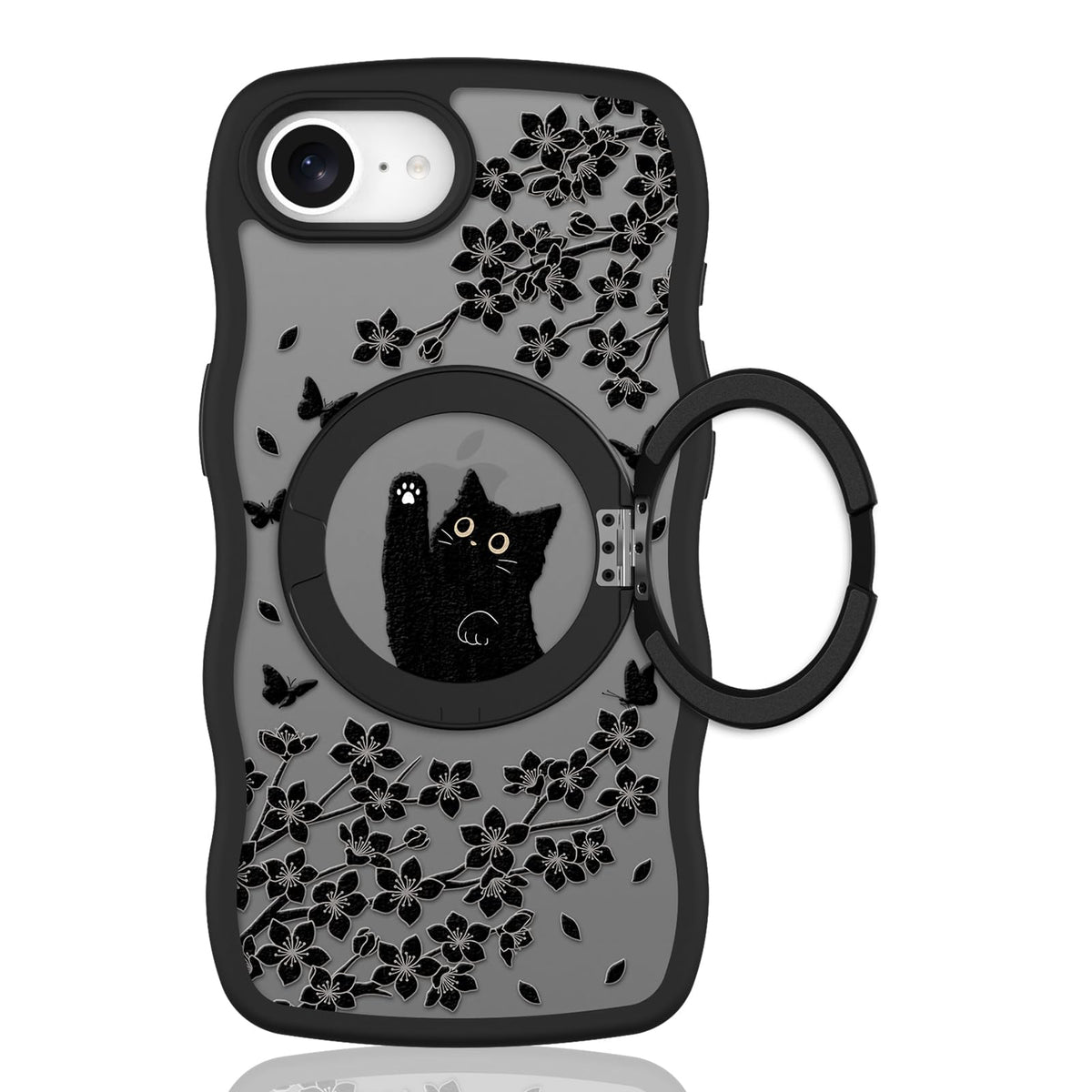 Cute Magnetic Case for iPhone 14 Case, Black Cats Pattern | Compatible with MagSafe, Soft Bumper Hard Back Kawaii Animal Aesthetic Protective Phone Cover Design for Women Girls Boys