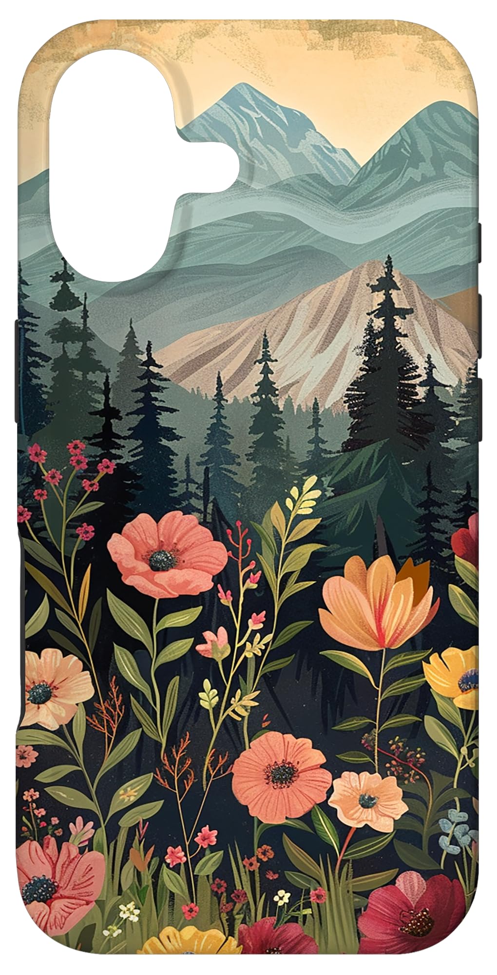 Floral Mountain Boho Pine Tree Forest Nature Case for iPhone 11