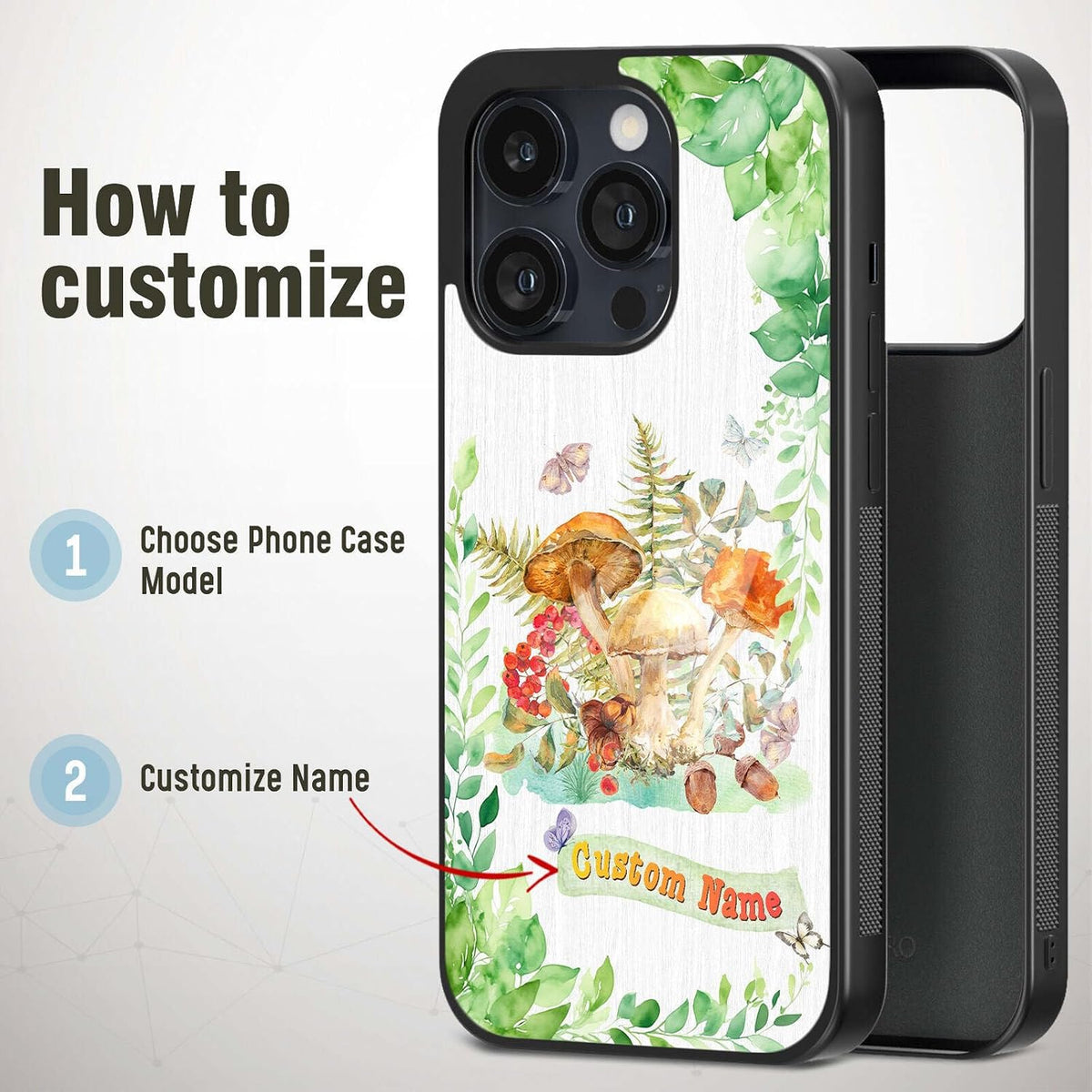 Custom Name Phone Cases for Plant LoverKawaii Wildland Shockproof Cover Case for iPhone 11 12 13 14 15 16 17 Pro Max Plus Mini Xr Xs| for Samsung S20 S21 S22 S23 S24 S25 S26 Ultra Plus FE