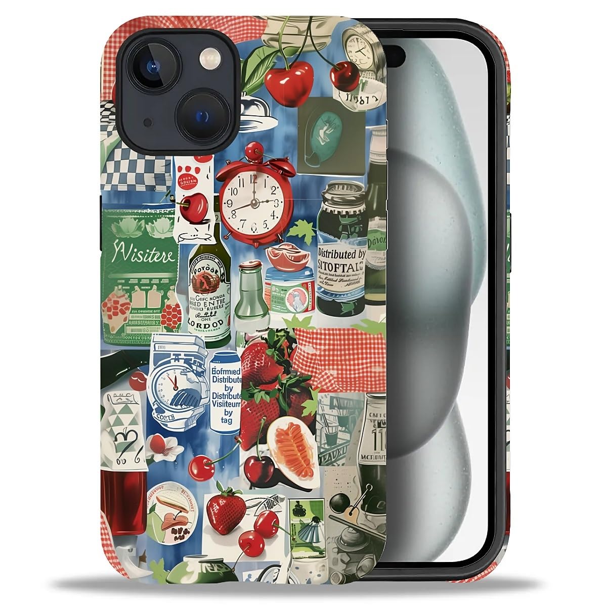 DAIZAG Phone Case Compatible with iPhone 13/14,Christmas Santa Claus Mixed 2 Layer Soft Silicone+Hard PC Ddouble Protection Ultra-Thin Phone Case for iPhone 13/14