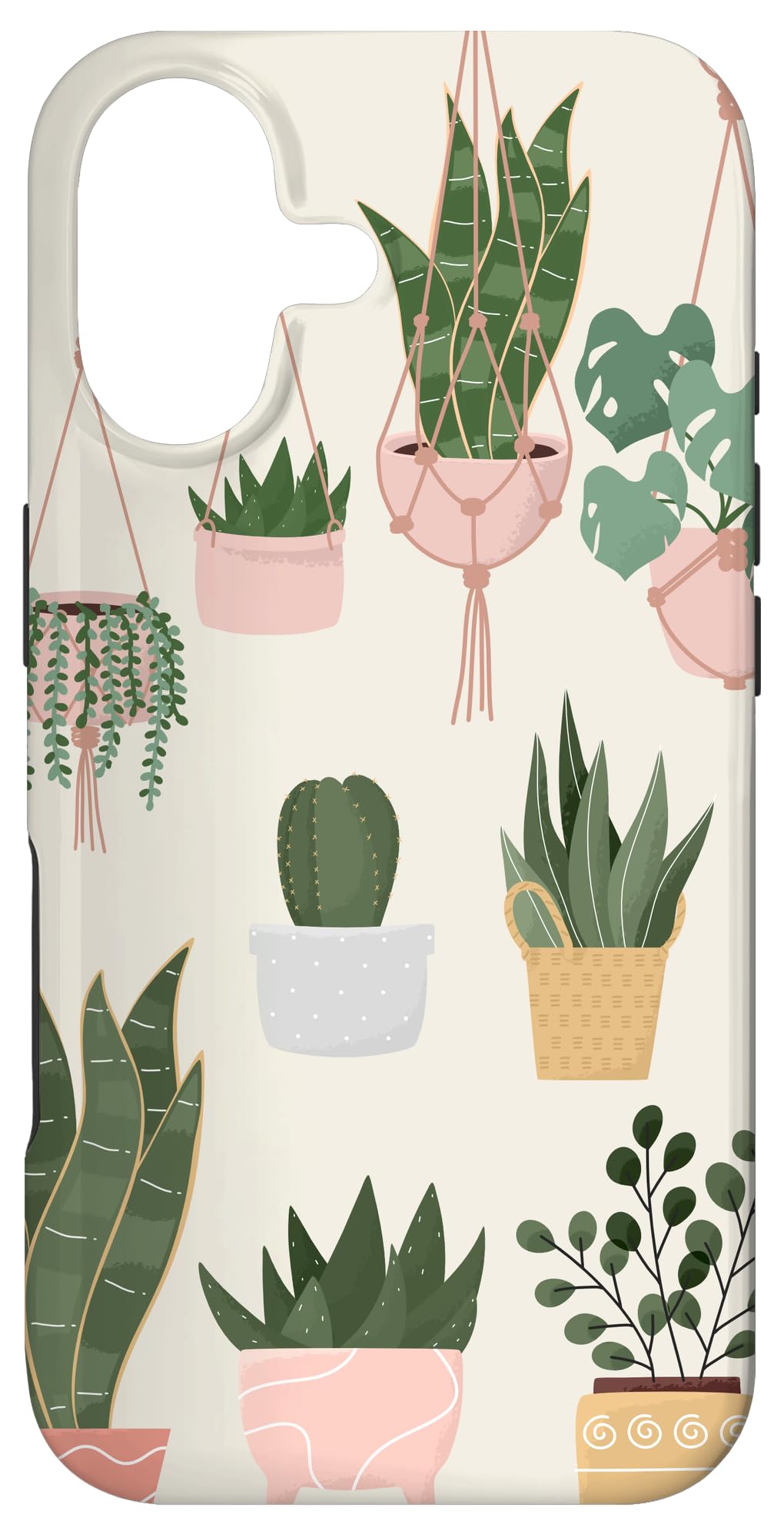 Boho Indoor and Outdoor Plant Illustrations Nature Art Phone Case for iPhone 15 Pro Max