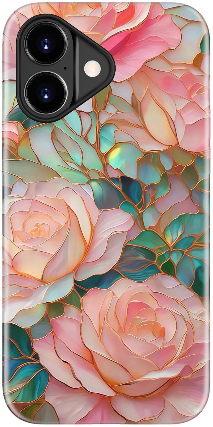 DEENAKIN for iPhone 14/iPhone 13 Case,Cute Floral,Trendy Preppy Y2K Designs | Compatible with Magsafe, Dual-Layer Hard Shell + Silicone, Slim Fit Phone Cover with Flower for Women Girls