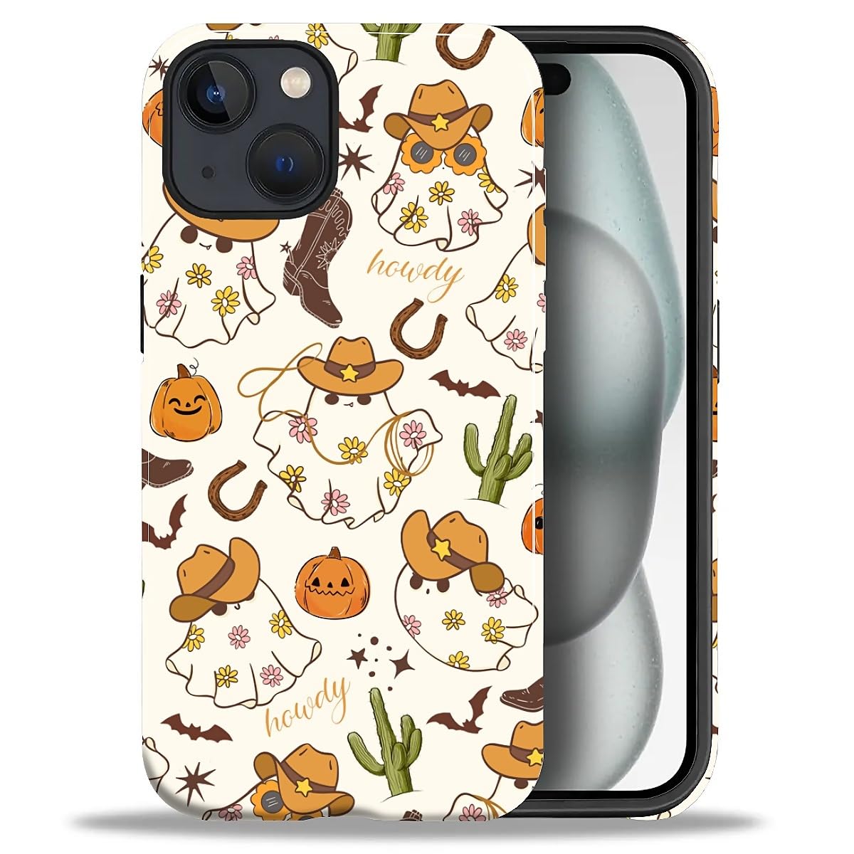 DAIZAG Case for iPhone 13 iPhone 14, Christmas Coffee Snowflake Cane Full-Body Design Hybrid Dual Protection Soft TPU + Hard PC, Shockproof Scratch-Resistant Protective Cover Phone Case for Men Women