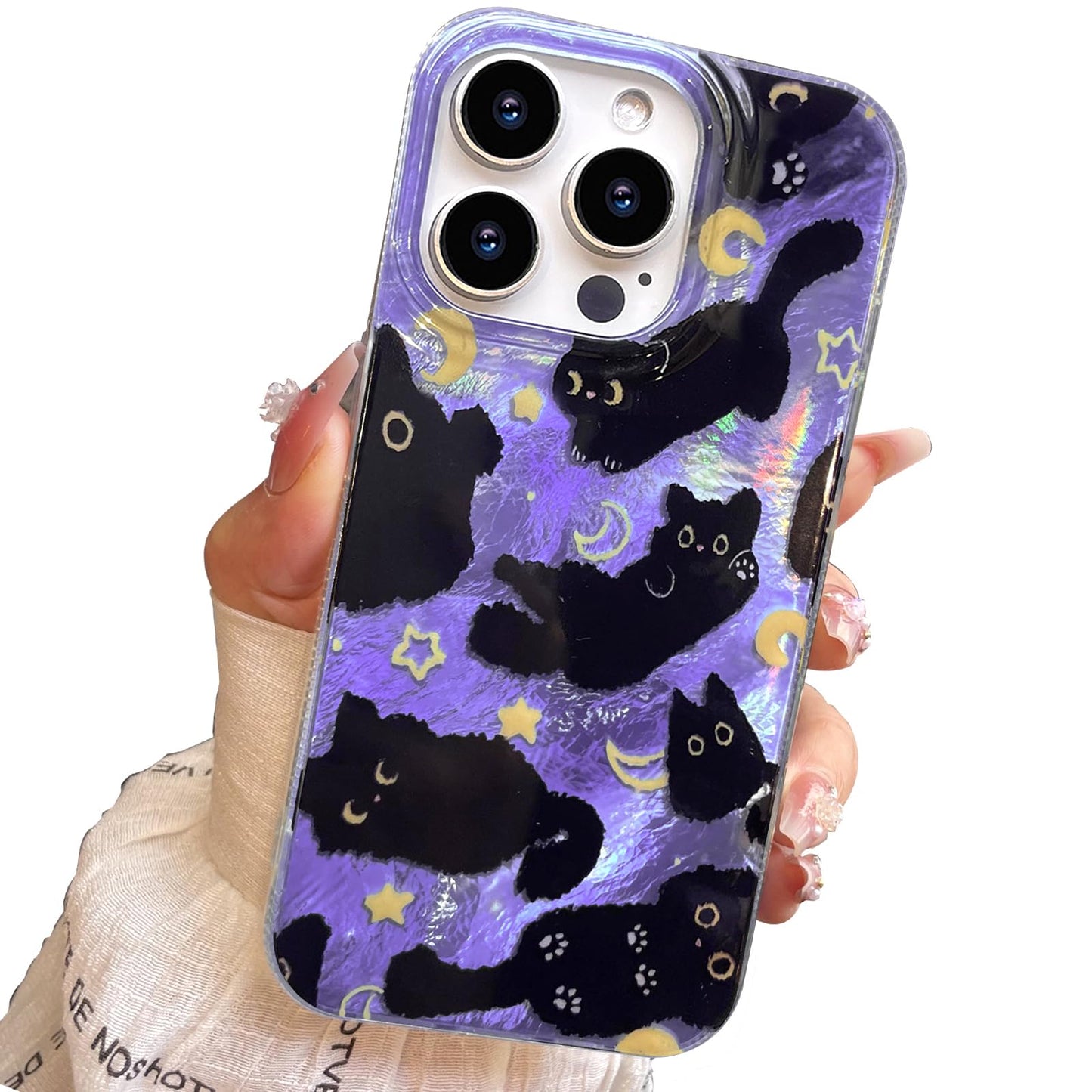 for iPhone 13 Case & iPhone 14 Case Shiny Cute cat Design,Fun Dog Soft Slim TPU Shockproof Protective Bumper Adorable Phone Cases Cover for Women Girls Aesthetic,iPhone 14/13 6.1"