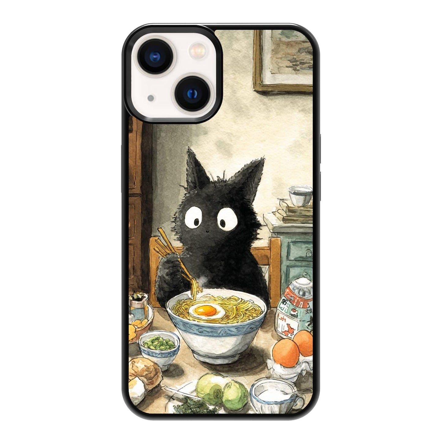Plant Lover Black Cat Houseplants Indoor Garden Aesthetic Phone Case, Shockproof Protective Cover for iPhone 11 12 13 14 15 16 17 Pro Max Plus Mini XR 7 8 SE