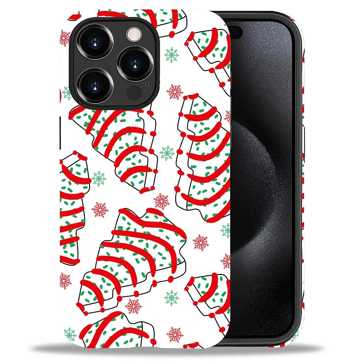 Case for iPhone 17,Drop Protection Hybrid 2-Layer Hard Phone Cover-Vintage Christmas Stamps Collage