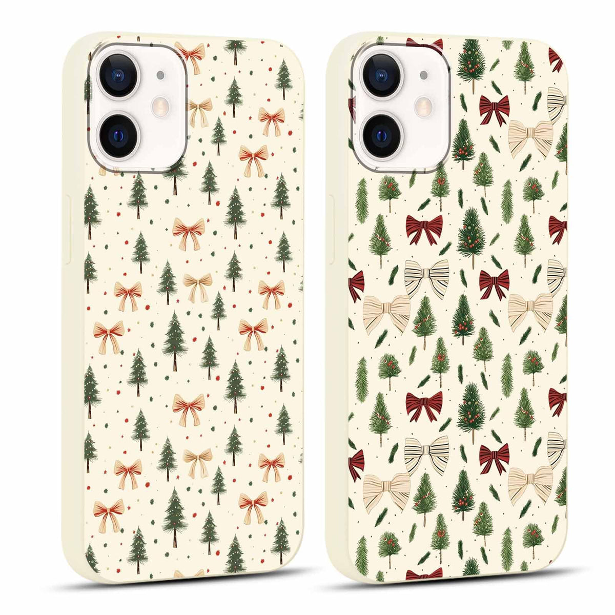2 Pack Merry Christmas Phone Case for iPhone 16 6.1", Cute Xmas Christmas Tree Pattern Case with Candy Design Christmas Decorations Gifts Shockproof Soft Silicone Cover for Girl Women