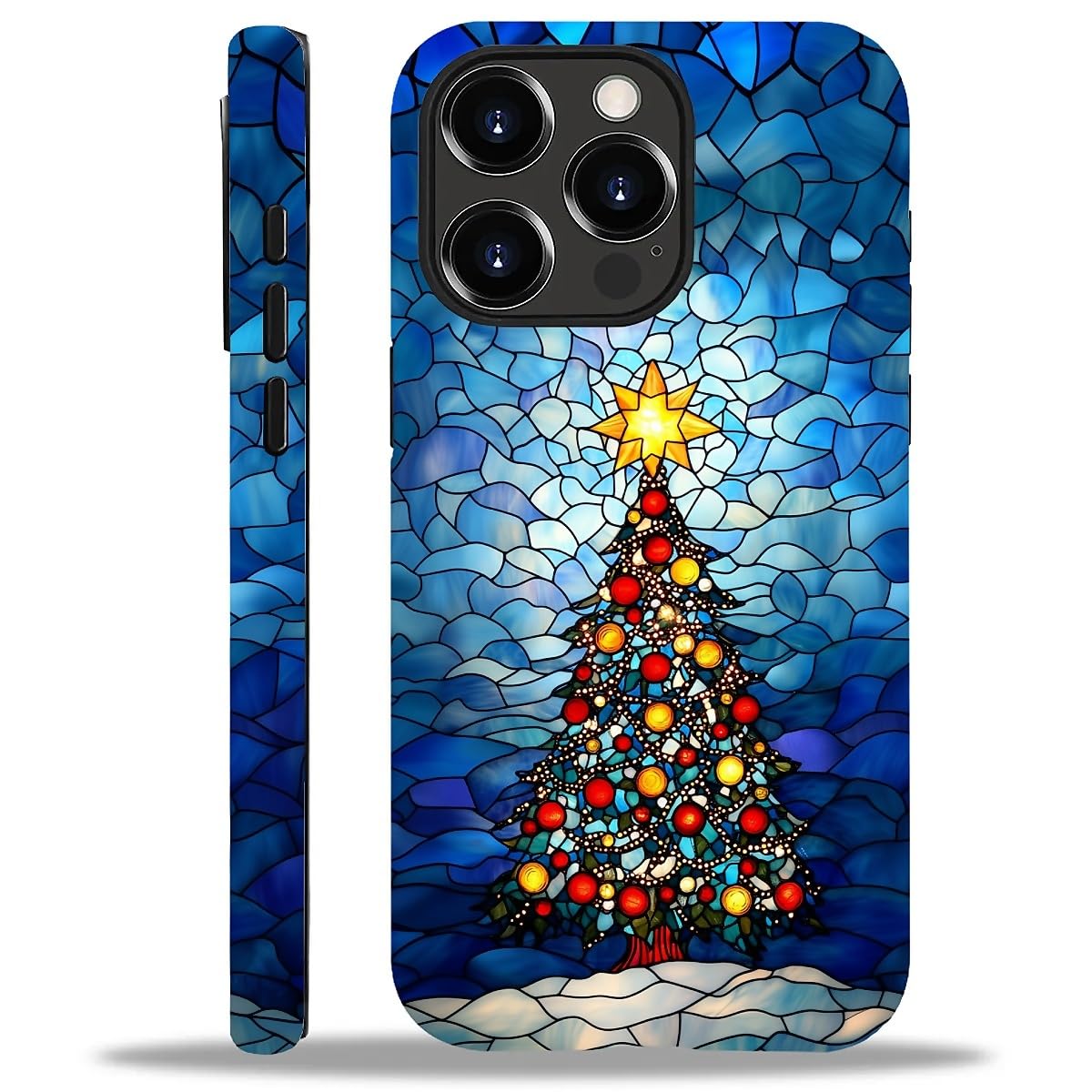 Case Compatible with iPhone 16,Christmas Decorations-Santa Claus Hybrid 2-Layer Hard Shell+Silicone Double Protective Scratch-Resistant Shockproof Case for iPhone 16