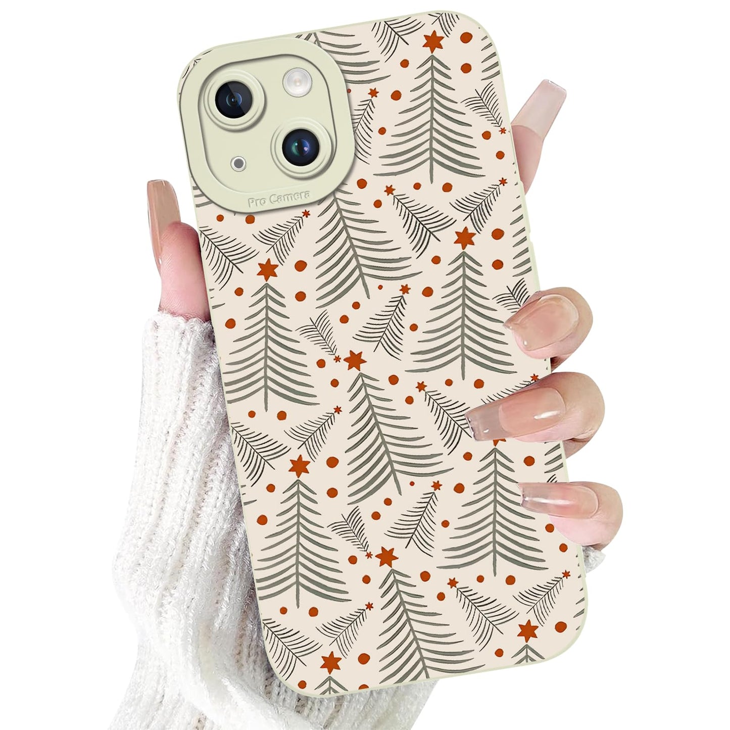 Merry Christmas Phone Case for iPhone 16 6.1，Cute Silicone Case with Xmas Tree Snowflakes, Elk Pattern，Soft Protective Shockproof Gifts for Girls Women Men Boys-Red White Snowflake