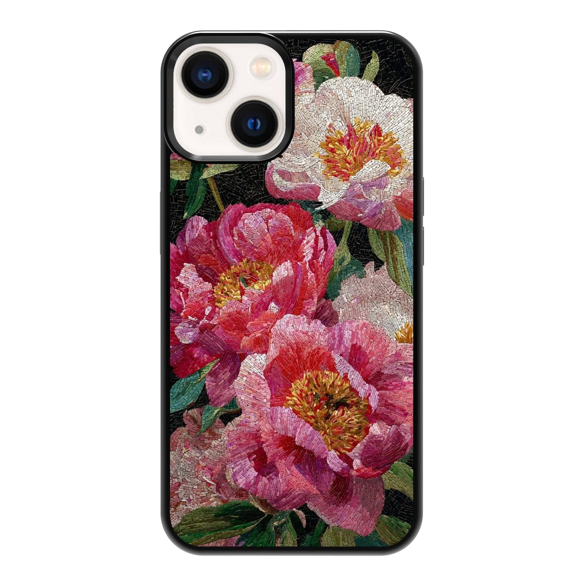 Dark Botanical Wildflower Forest Green Leaf White Blossom Nature Art Phone Case, Shockproof Protective Cover for iPhone 11 12 13 14 15 16 17 Pro Max Plus Mini XR 7 8 SE