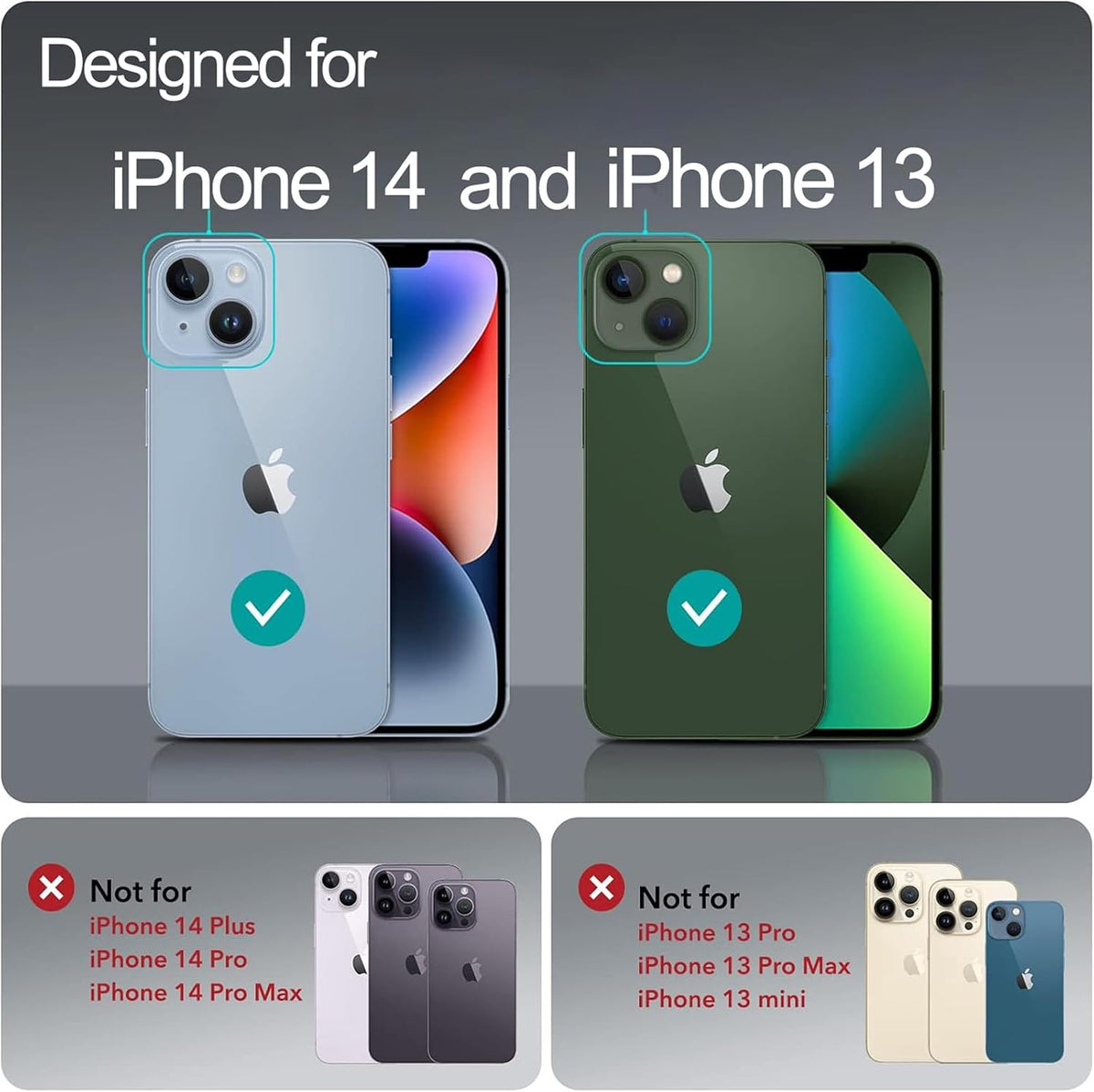 iPhone 13/14 Case, Black Cat Design, Slim Silicone Bumper Case, Wireless Charging Compatible
