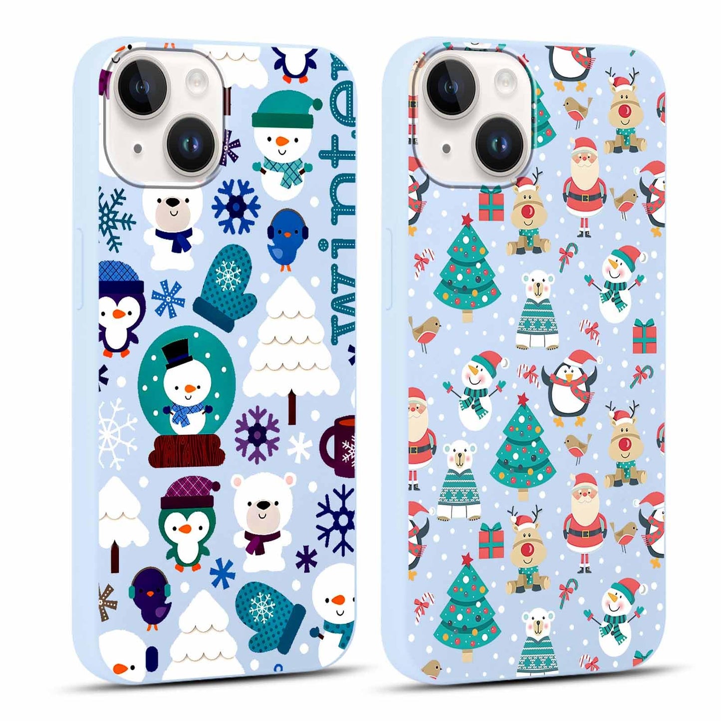 2 Pack Merry Christmas Phone Case for iPhone 16 6.1", Cute Xmas Christmas Tree Pattern Case with Candy Design Christmas Decorations Gifts Shockproof Soft Silicone Cover for Girl Women