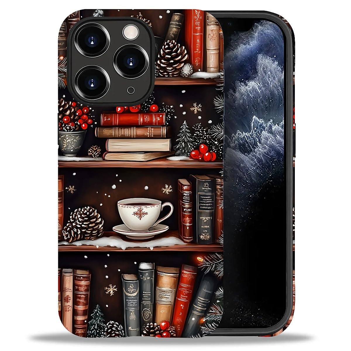 Case for iPhone 17,Drop Protection Hybrid 2-Layer Hard Phone Cover-Vintage Christmas Stamps Collage