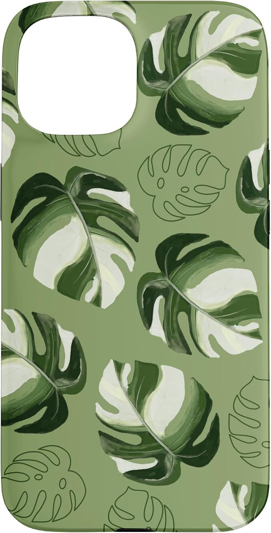 Monstera Deliciosa Leaves Plant Leaf Botanical Nature Case for iPhone 15