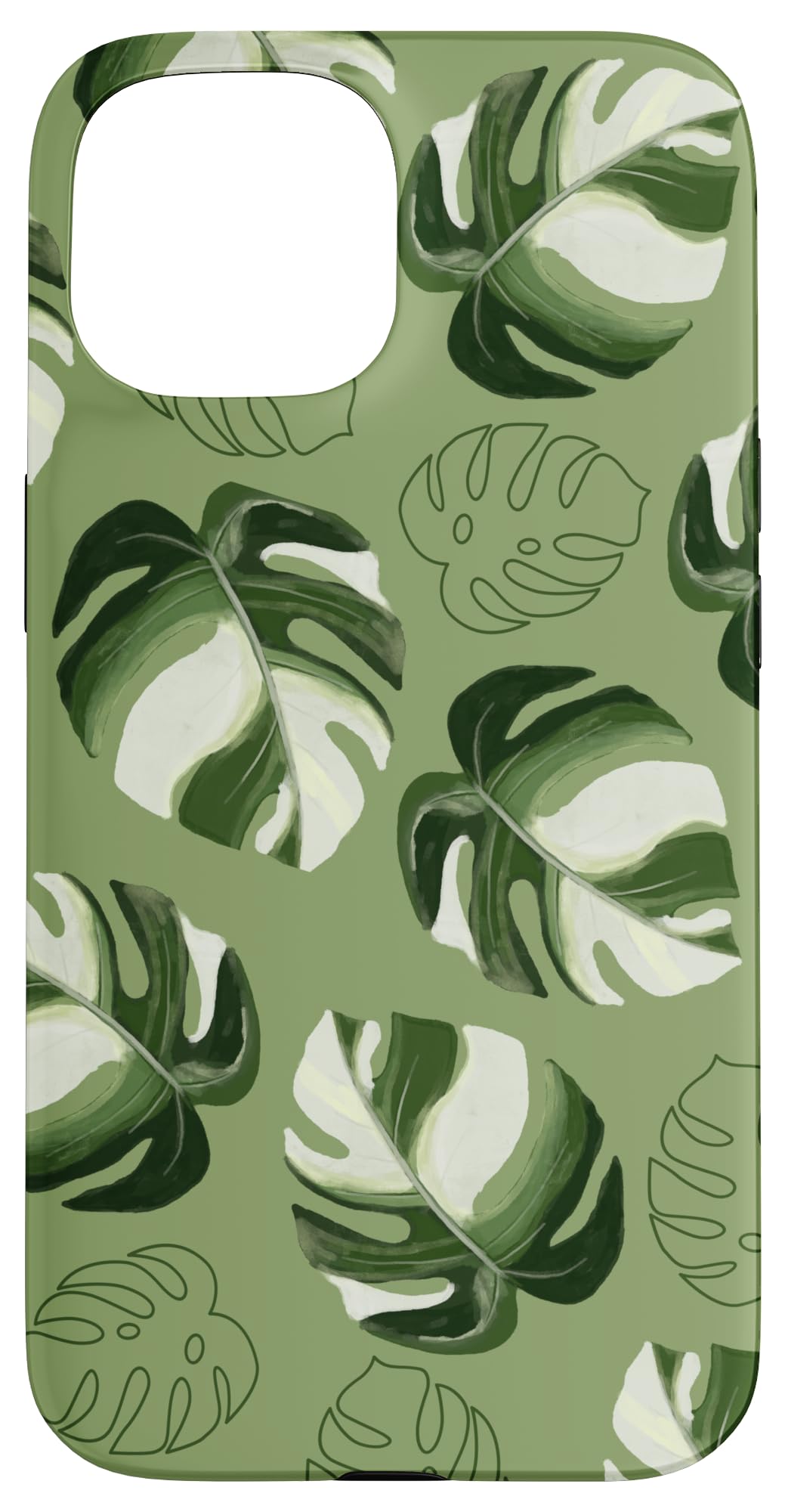 Monstera Deliciosa Leaves Plant Leaf Botanical Nature Case for iPhone 15