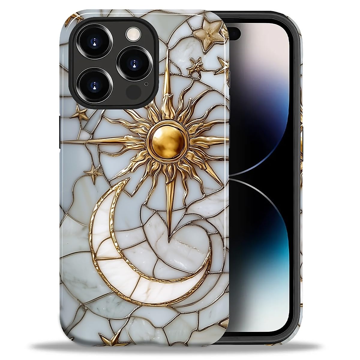 DAIZAG Case for iPhone 13 iPhone 14, Christmas Coffee Snowflake Cane Full-Body Design Hybrid Dual Protection Soft TPU + Hard PC, Shockproof Scratch-Resistant Protective Cover Phone Case for Men Women