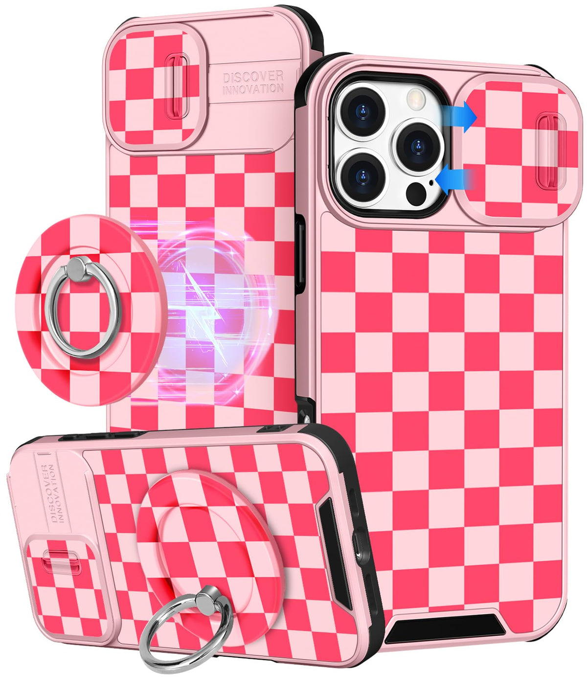 Buleens for iPhone 17 Pro Max Case 6.9 Inch - with Ring Stand & Camera Cover Aesthetic Cute Designed for Women Girls Girly Cartoon Kawaii Dogs Phone Case for iPhone 17 Pro Max Compatible with Magsafe