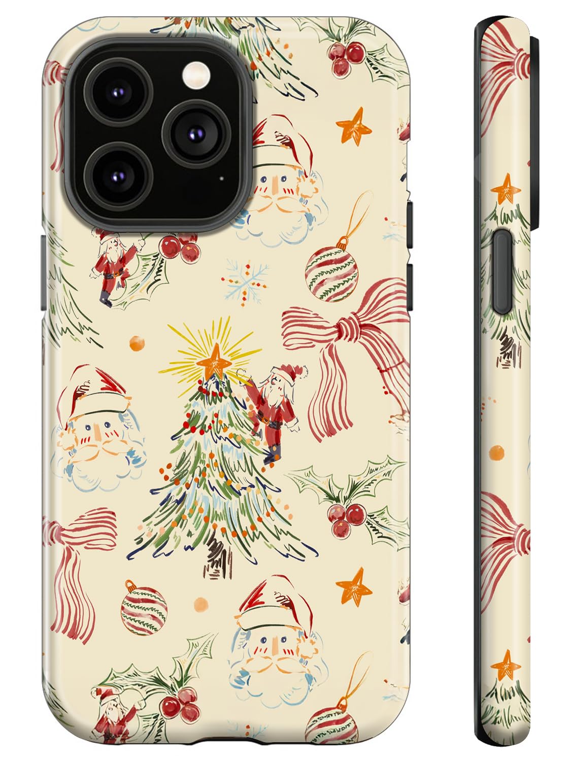 Case for iPhone 12 Pro,iPhone12,Christmas Tree Floral Phone Case for Girl Women Boy Men,Hybrid Durable Shockproof Soft Silicone Cover