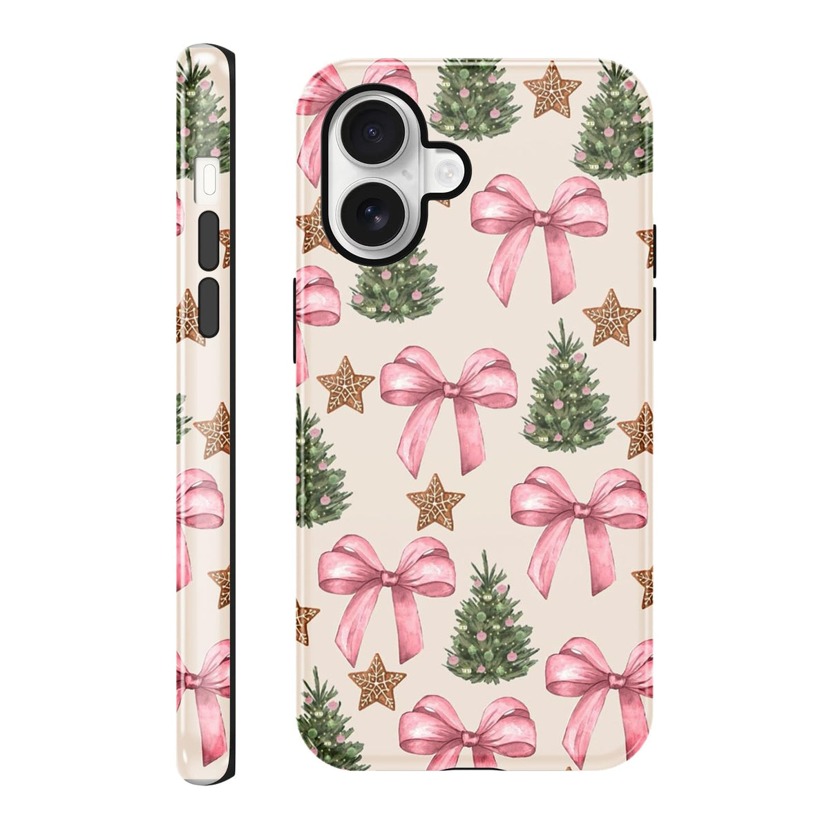 Merry Christmas Phone Case for iPhone 13/14, Cute Case with Candy Gingerbread Man Pattern, Hybrid Durable Shockproof Soft Silicone Cover for Girl Women Men Boys