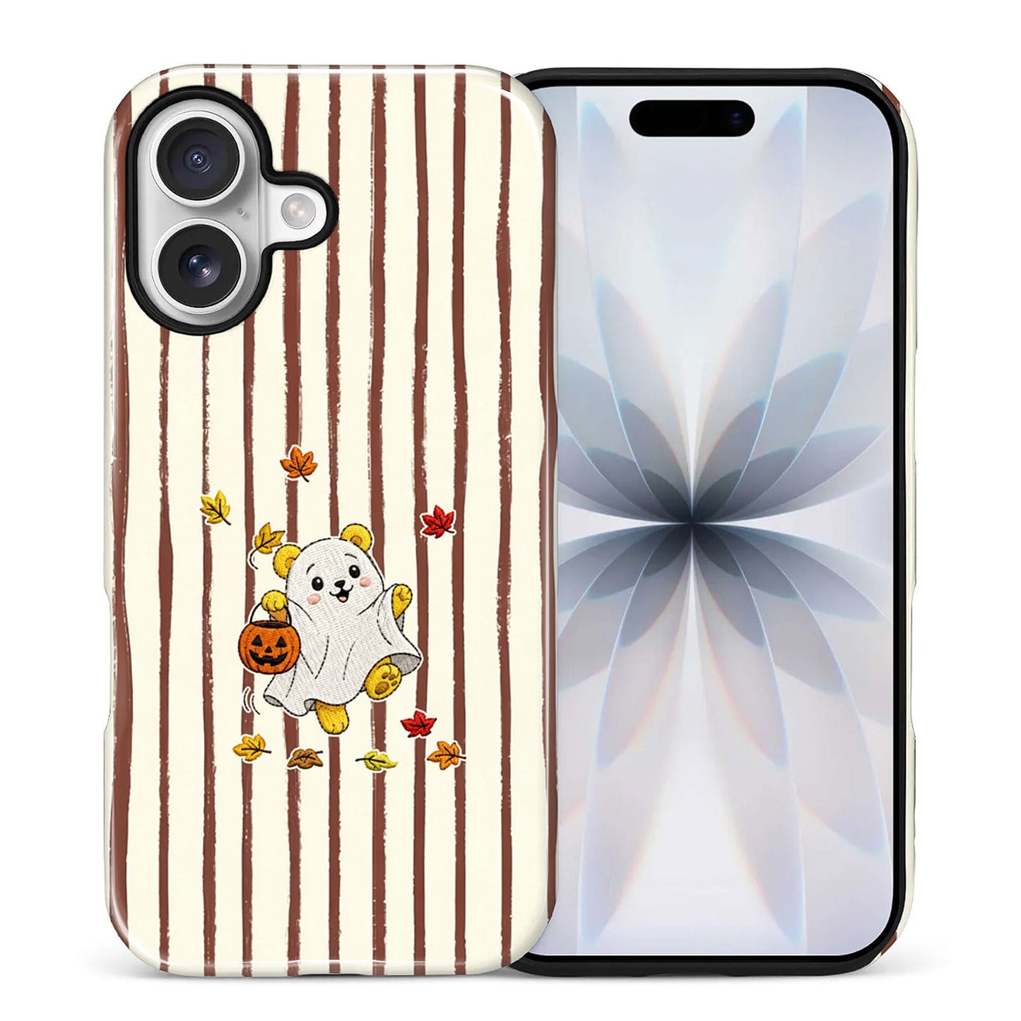 for iPhone 13/14 Case,Hybrid 2-Layer Hard Shell + Silicone Protective Case -Resistant Shockproof- A Naughty Cat with Blue Stripes Eating Fish