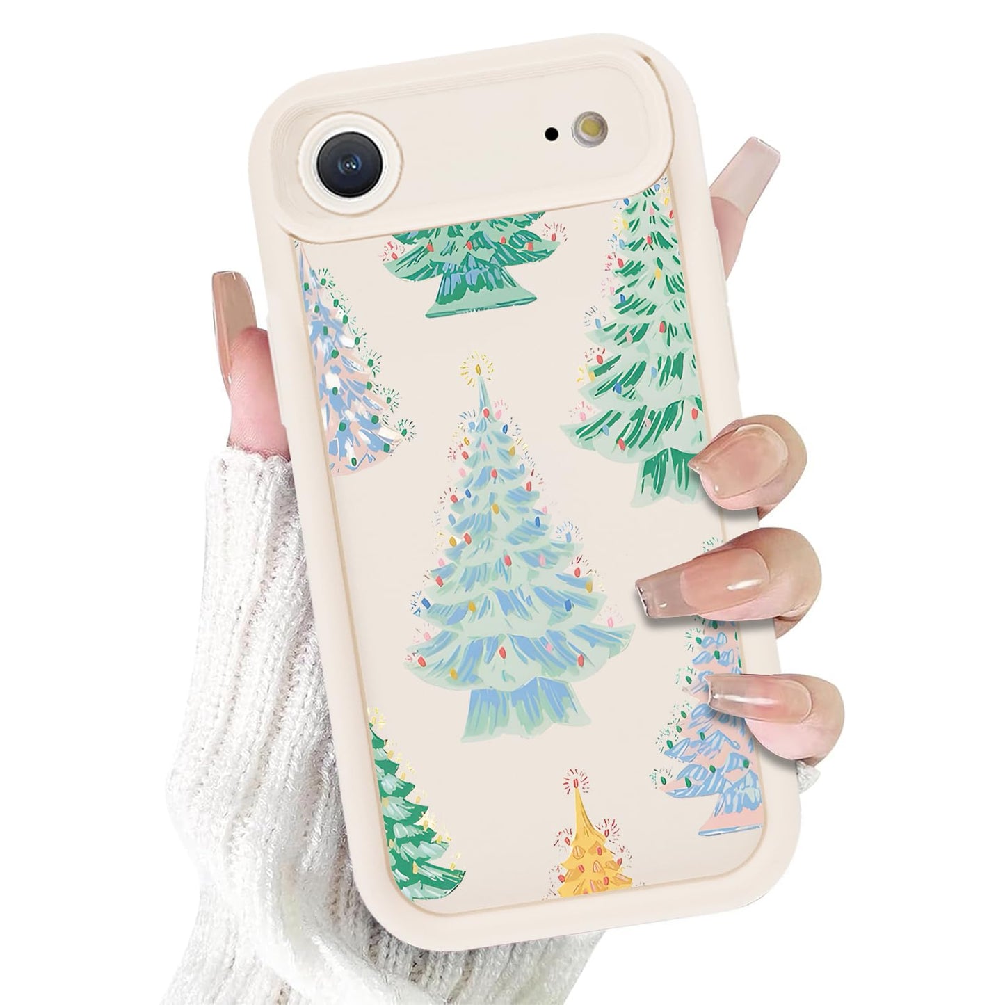 Christmas Phone Case for iPhone 14 6.1", Cute Christmas Tree Gingerbread Man Snowflake Pattern Gifts Case, Pink Aesthetic Protective Shockproof Silicone Cover for Women Girls Men -Pink Snowflakes