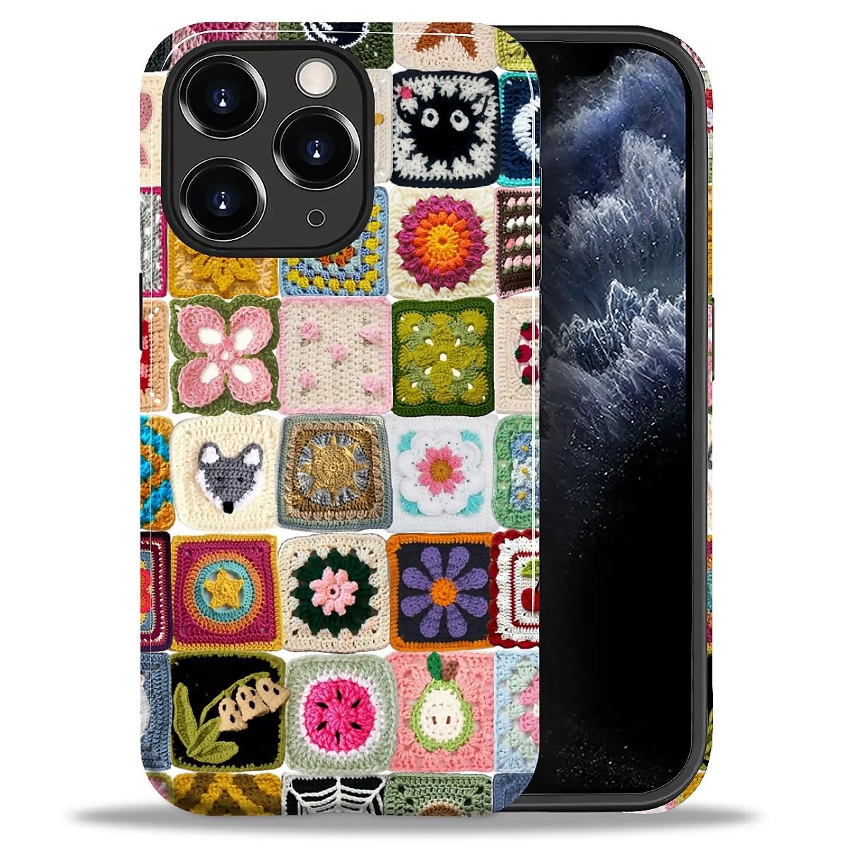 DAIZAG Case for iPhone 13 iPhone 14, Christmas Coffee Snowflake Cane Full-Body Design Hybrid Dual Protection Soft TPU + Hard PC, Shockproof Scratch-Resistant Protective Cover Phone Case for Men Women