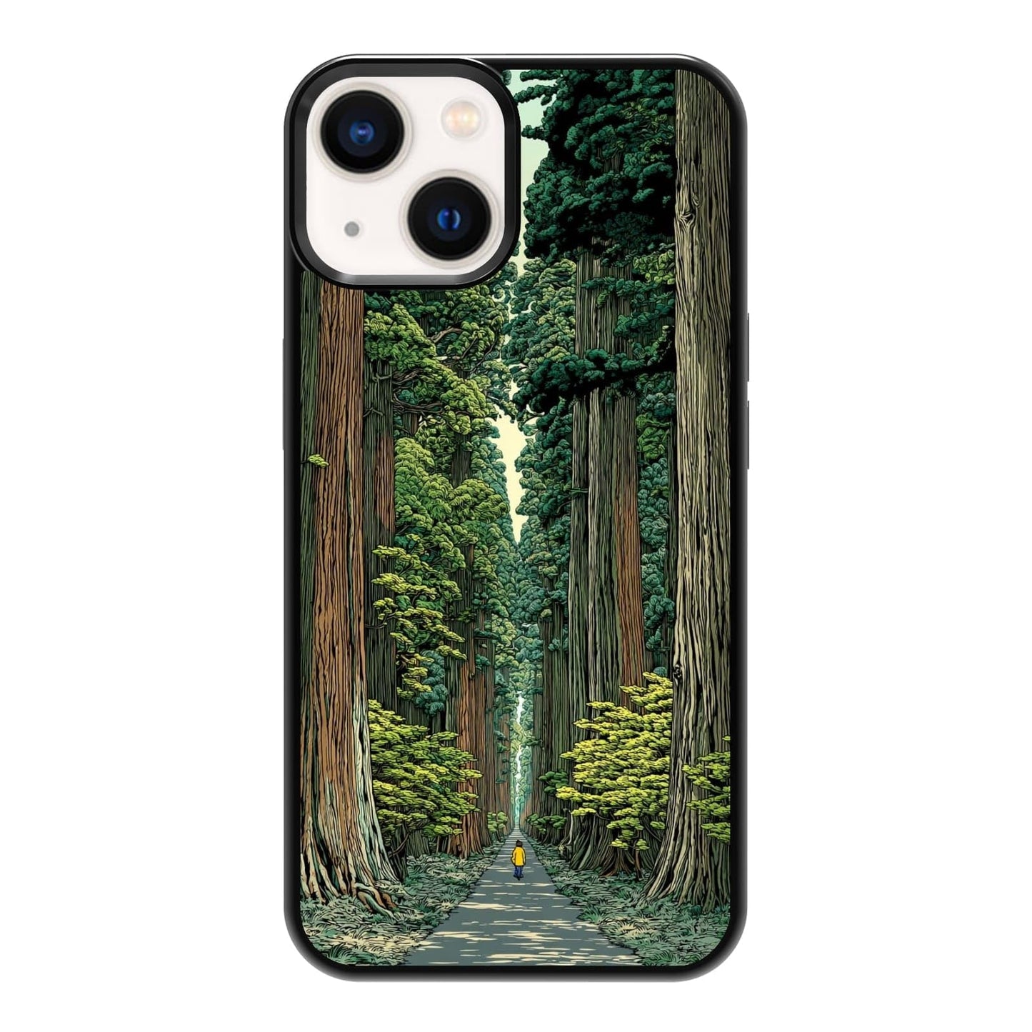 Vibrant Redwood Forest Path Wildflowers Nature Landscape Phone Case, Shockproof Protective Cover for iPhone 11 12 13 14 15 16 17 Pro Max Plus Mini XR 7 8 SE