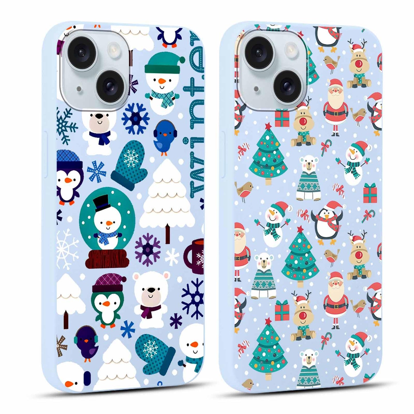 2 Pack Merry Christmas Phone Case for iPhone 16 6.1", Cute Xmas Christmas Tree Pattern Case with Candy Design Christmas Decorations Gifts Shockproof Soft Silicone Cover for Girl Women