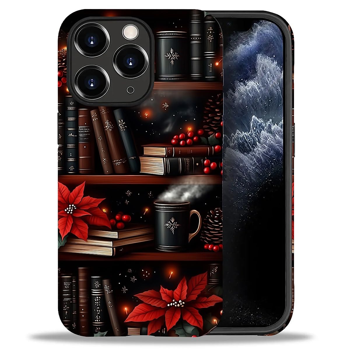 Case for iPhone 17,Drop Protection Hybrid 2-Layer Hard Phone Cover-Vintage Christmas Stamps Collage