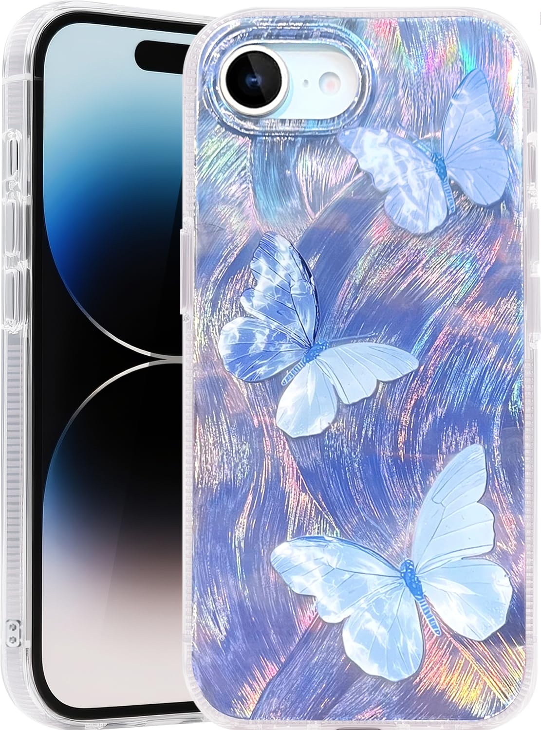 Compatible with iPhone 17 Pro Case,with [Soft Slim][Camera Protection] Cute Fishing Cats Shiny Aesthetic Phone Cover Anti-Yellowing Shockproof Protective Cover for Women Girl
