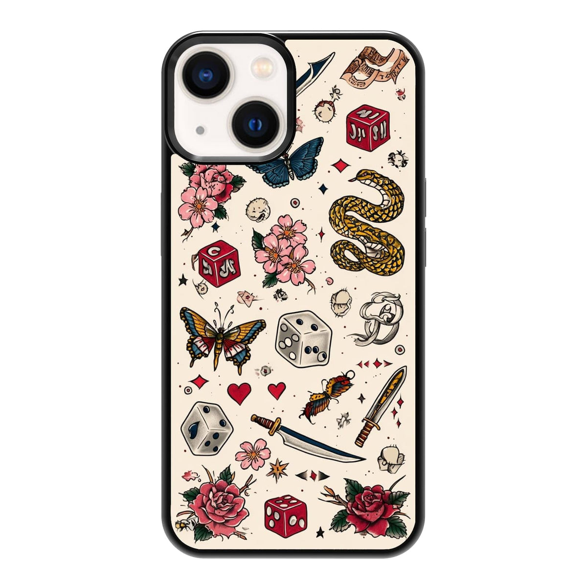 Dark Botanical Wildflower Forest Green Leaf White Blossom Nature Art Phone Case, Shockproof Protective Cover for iPhone 11 12 13 14 15 16 17 Pro Max Plus Mini XR 7 8 SE