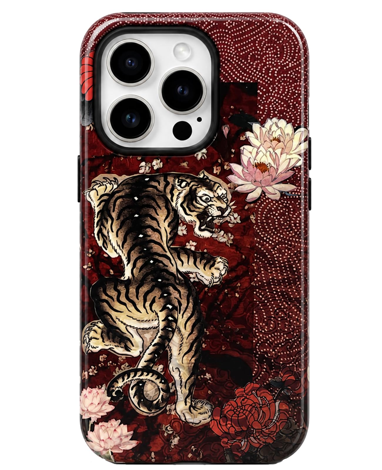 for iPhone 17 Pro Case Cute Retro Chinese-Style Tiger Phone Case Made of Hard PC Material, It Provides Full Protection with A Glossy Finish for Women (Green, iPhone 17 Pro)