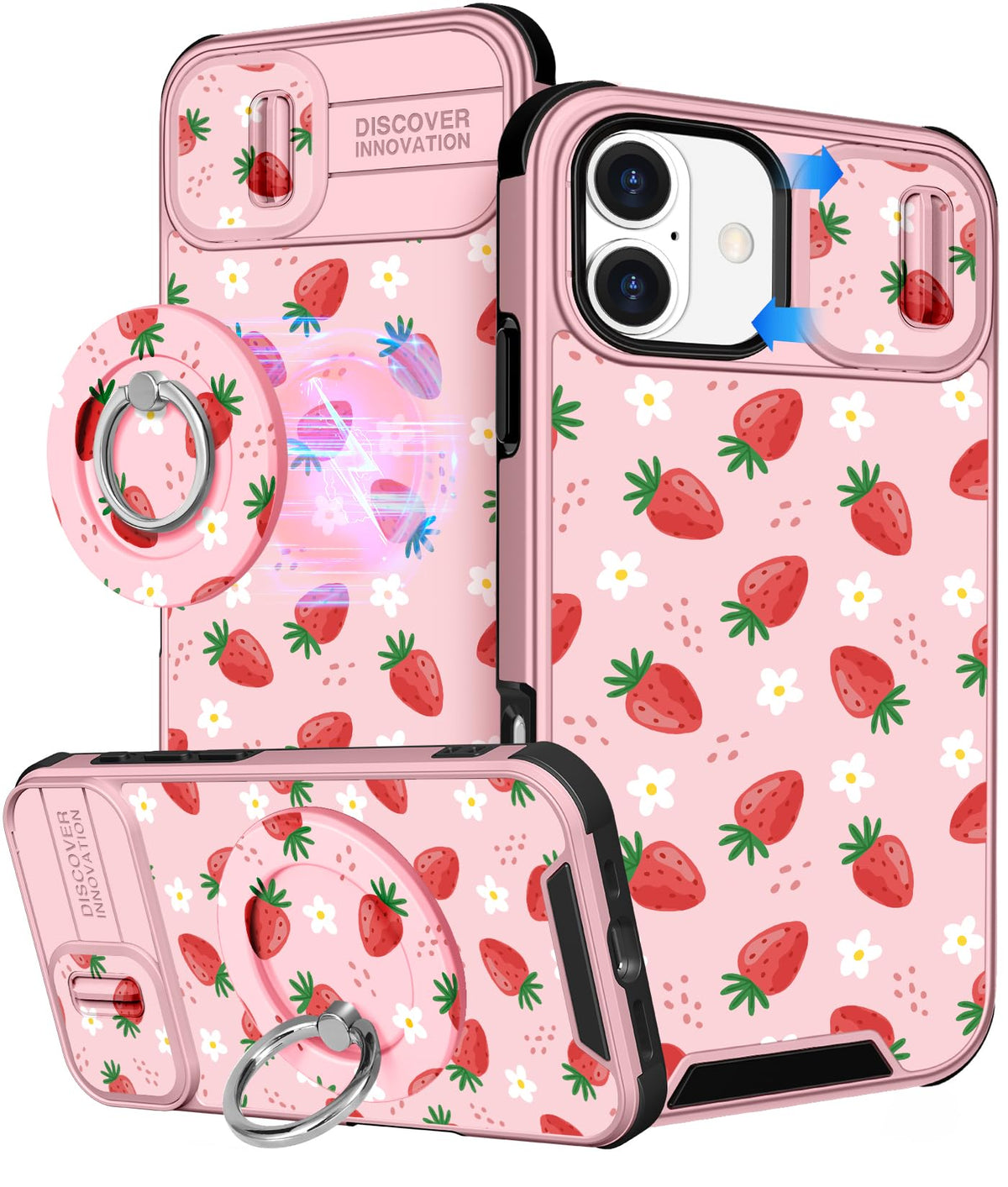 Buleens for iPhone 17 Pro Max Case 6.9 Inch - with Ring Stand & Camera Cover Aesthetic Cute Designed for Women Girls Girly Cartoon Kawaii Dogs Phone Case for iPhone 17 Pro Max Compatible with Magsafe