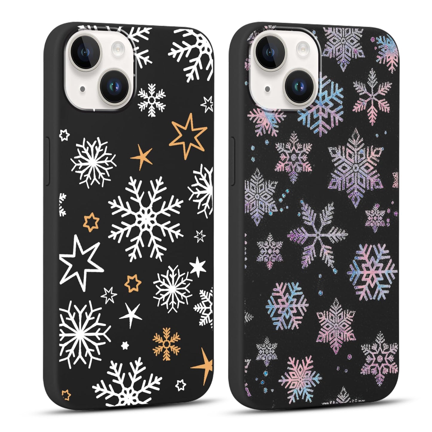 2 Pack Christmas Phone Case for iPhone 16 6.1'', Cute Christmas Tree Pattern Gifts Case with Gingerbread Canes Design Soft TPU Anti-Fall Protective Slim Shockproof Cover for Girl Women Men
