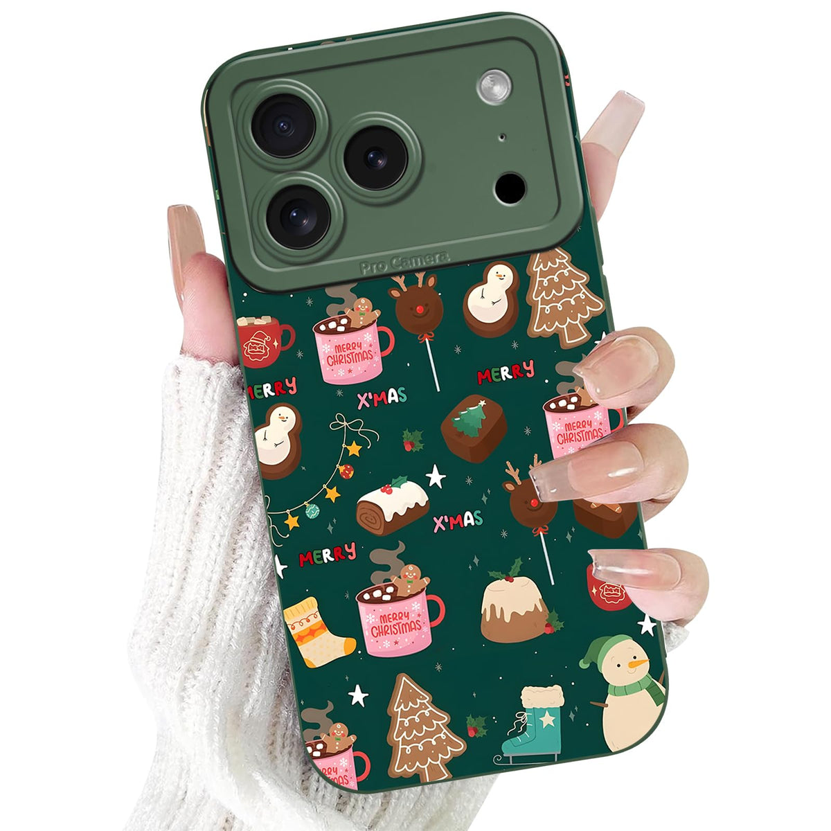 Merry Christmas Phone Case for iPhone 16 6.1，Cute Silicone Case with Xmas Tree Snowflakes, Elk Pattern，Soft Protective Shockproof Gifts for Girls Women Men Boys-Red White Snowflake