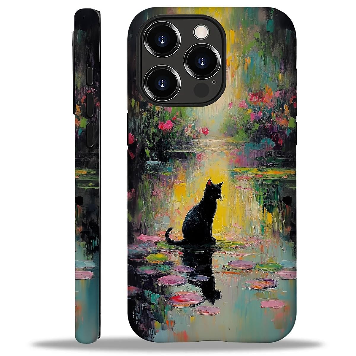 Case for iPhone 16 Pro Max,Aesthetic Frog Pond Splice Exquisitely Pattern Double Protective Phone Cover Cases Soft Silicone for iPhone 16 Pro Max