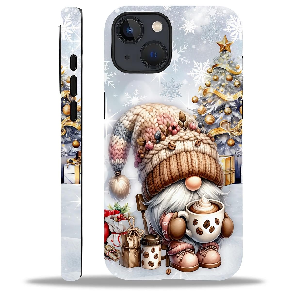 Case Compatible with iPhone 16,Christmas Decorations-Santa Claus Hybrid 2-Layer Hard Shell+Silicone Double Protective Scratch-Resistant Shockproof Case for iPhone 16