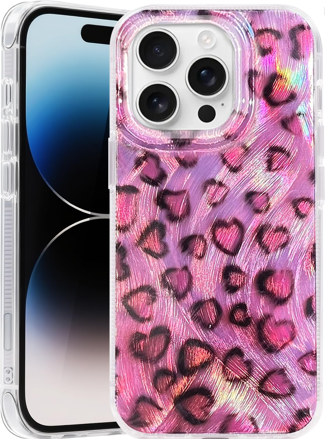 Compatible with iPhone 17 Case,with [Soft Slim][Camera Protection] Cute Fishing Cats Shiny Aesthetic Phone Cover Anti-Yellowing Shockproof Protective Cover for Women Girl