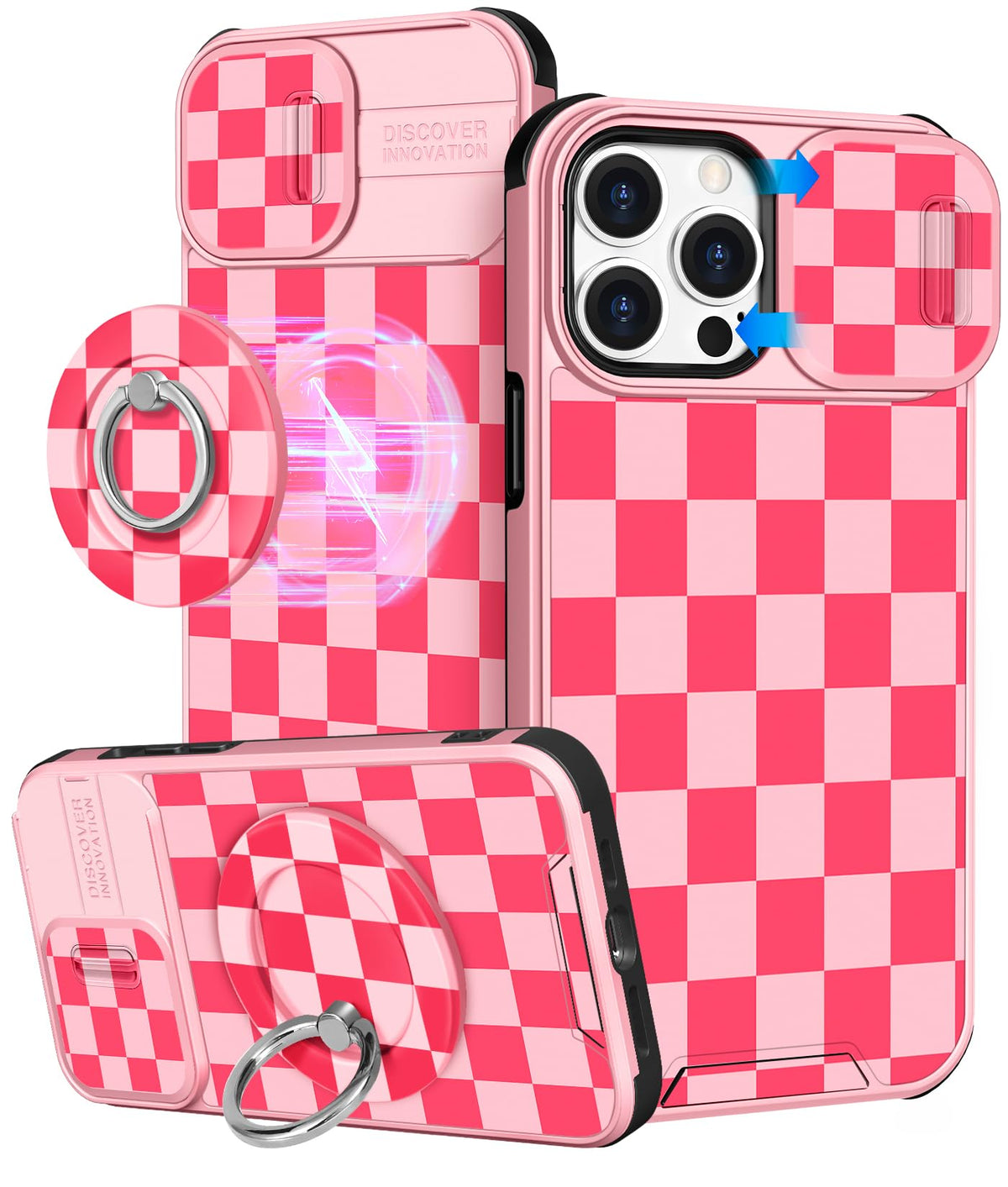 Buleens for iPhone 17 Pro Max Case 6.9 Inch - with Ring Stand & Camera Cover Aesthetic Cute Designed for Women Girls Girly Cartoon Kawaii Dogs Phone Case for iPhone 17 Pro Max Compatible with Magsafe