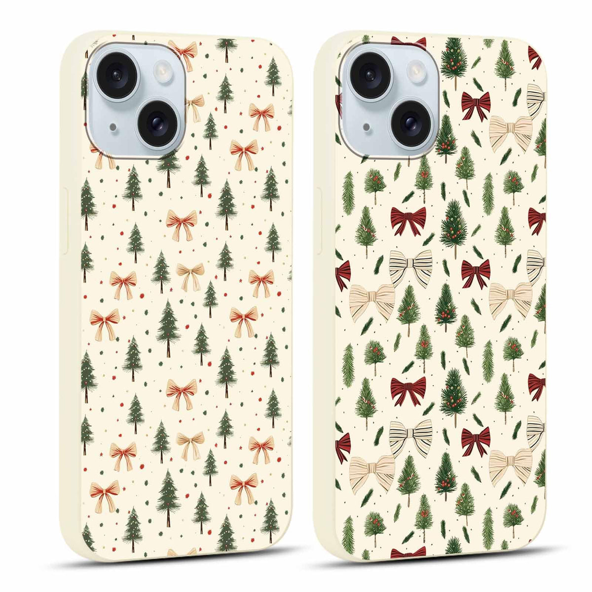 2 Pack Merry Christmas Phone Case for iPhone 16 6.1", Cute Xmas Christmas Tree Pattern Case with Candy Design Christmas Decorations Gifts Shockproof Soft Silicone Cover for Girl Women