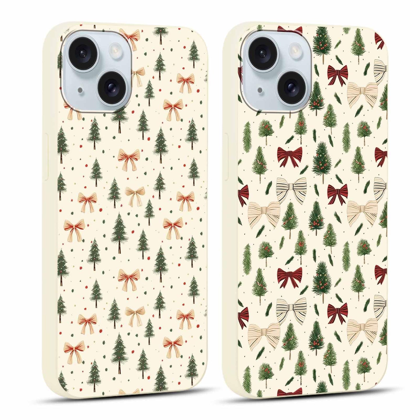 2 Pack Merry Christmas Phone Case for iPhone 13 / iPhone 14 6.1", "Cute Xmas Tree Pattern Case with Candy Design Christmas Decorations Gifts Shockproof Soft TPU Cover for Girl Women